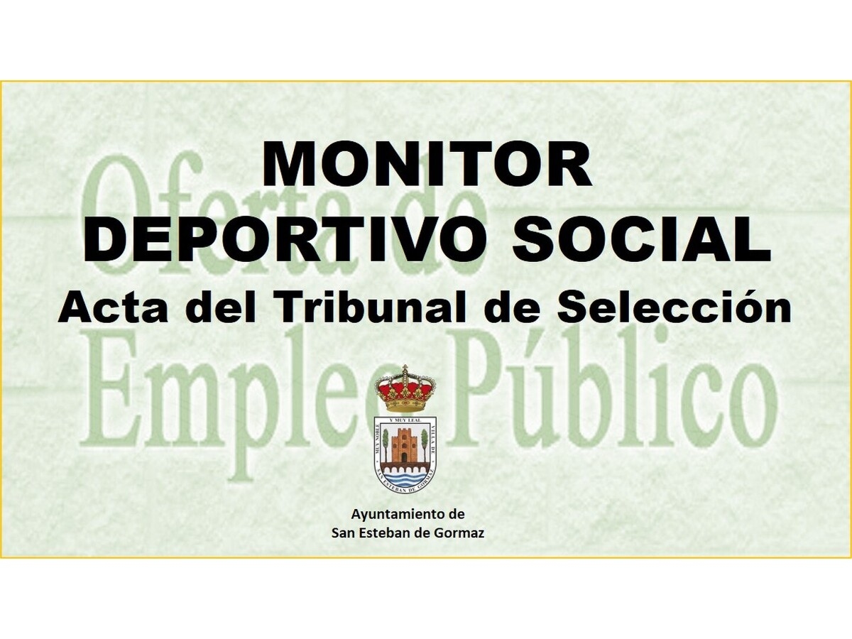 Monitor Deportivo Social: Acta del Tribunal de Selección