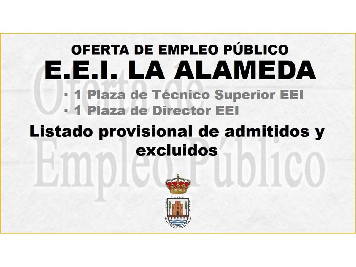 EEI: Listados provisionales de admitidos y excluidos