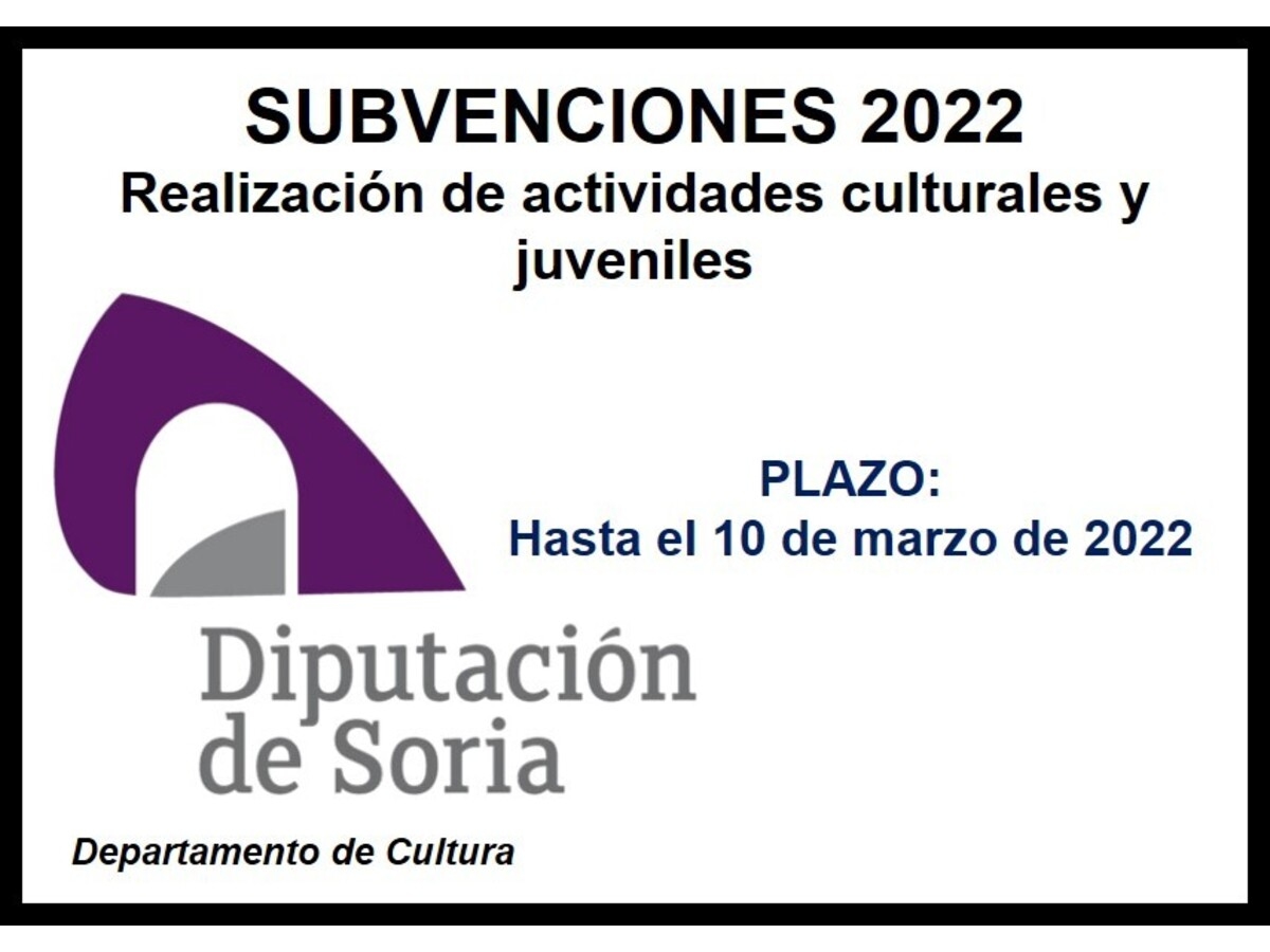 Diputación: subvenciones Actividades Culturales y Juveniles