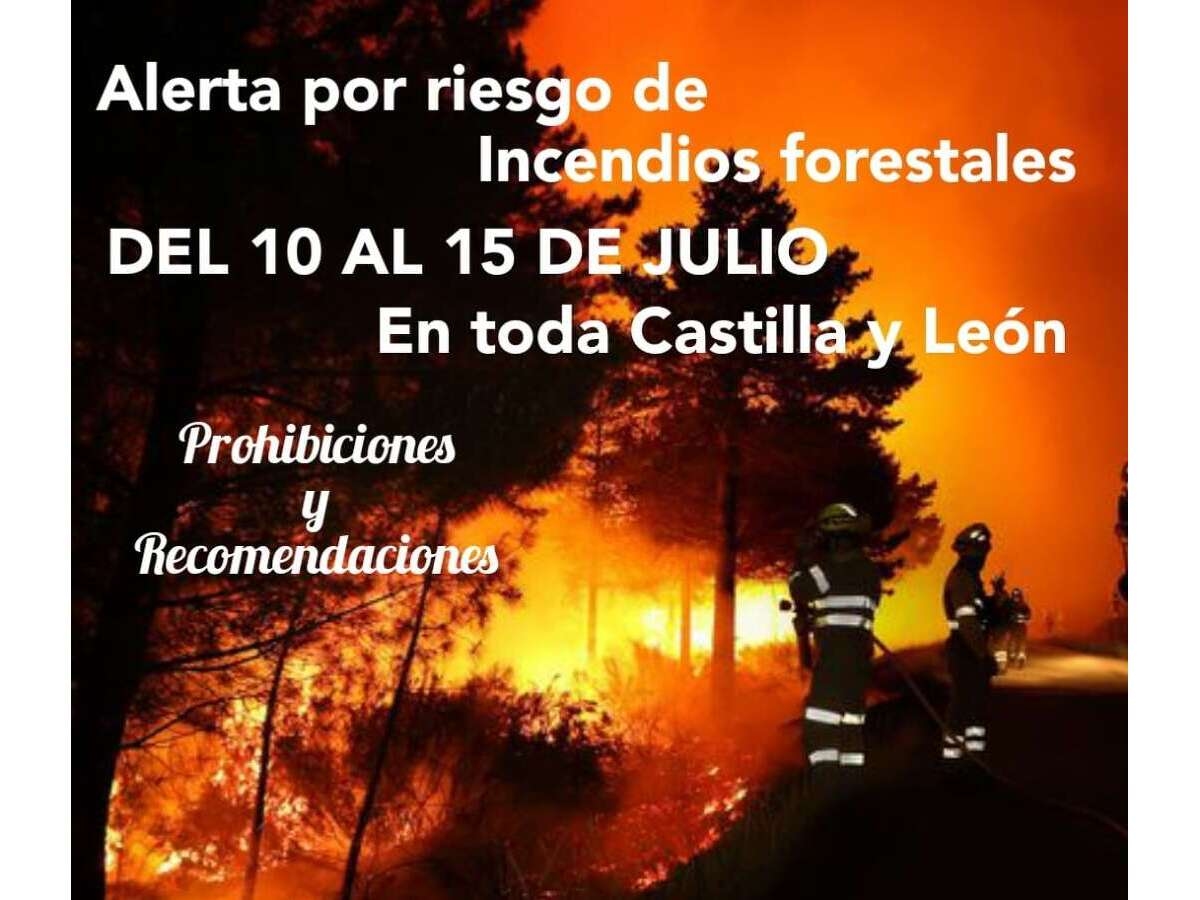 Alerta por riesgo de incendios forestales