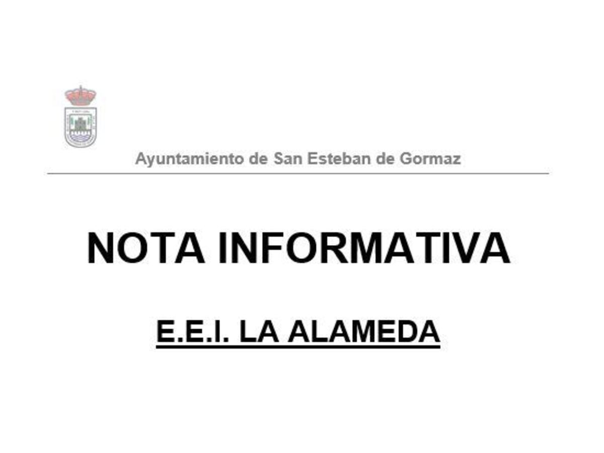 Nota informativa: E.E.I. La Alameda