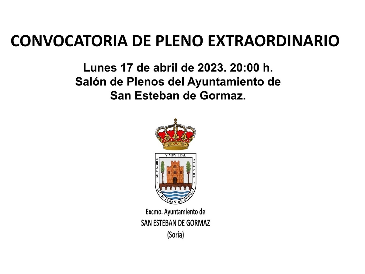 Pleno extraordinario: 17 de abril