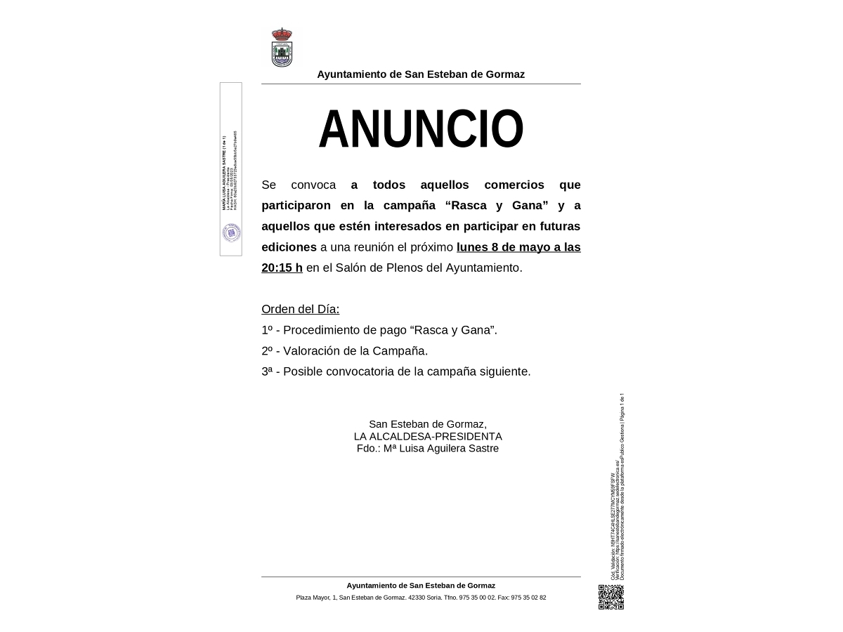 Convocatoria comercios