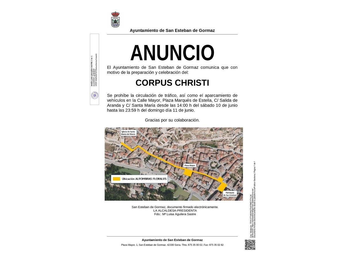 Restricciones de tráfico: Corpus Christi 2023