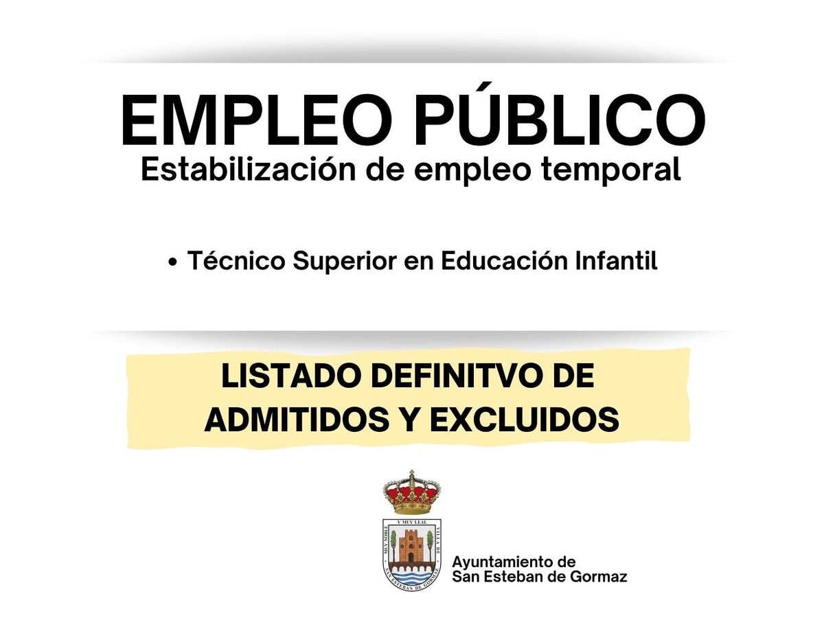 TSEI: listado definitivo admitidos y excluidos