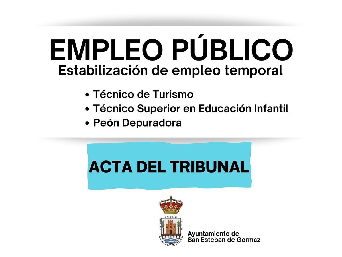 Empleo público: acta del tribunal de selección