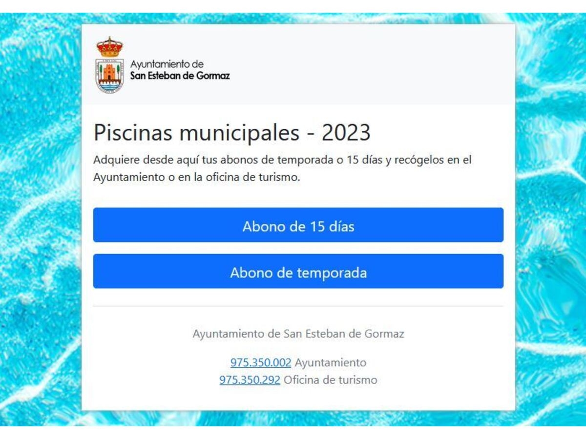 Piscinas Municipales: apertura y adquisición de abonos