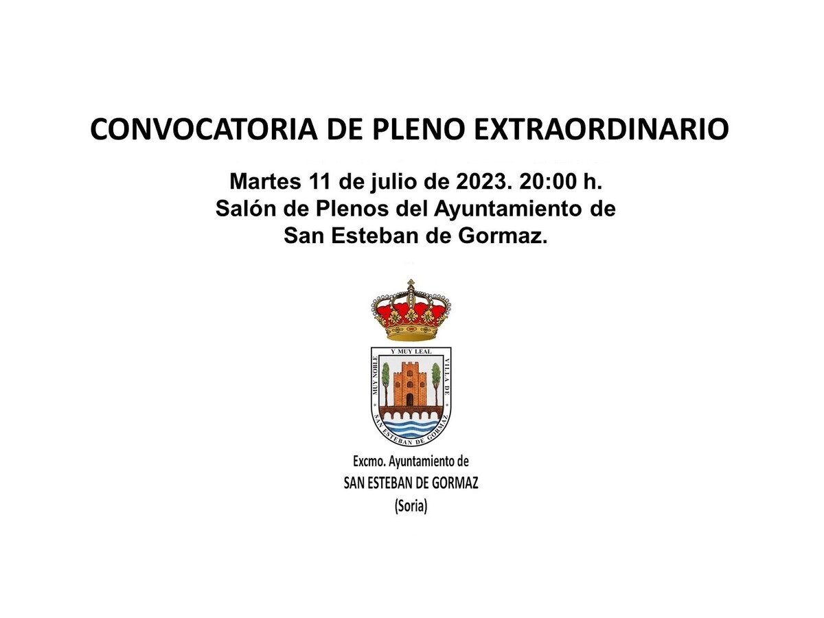 Pleno extraordinario: 11 de julio