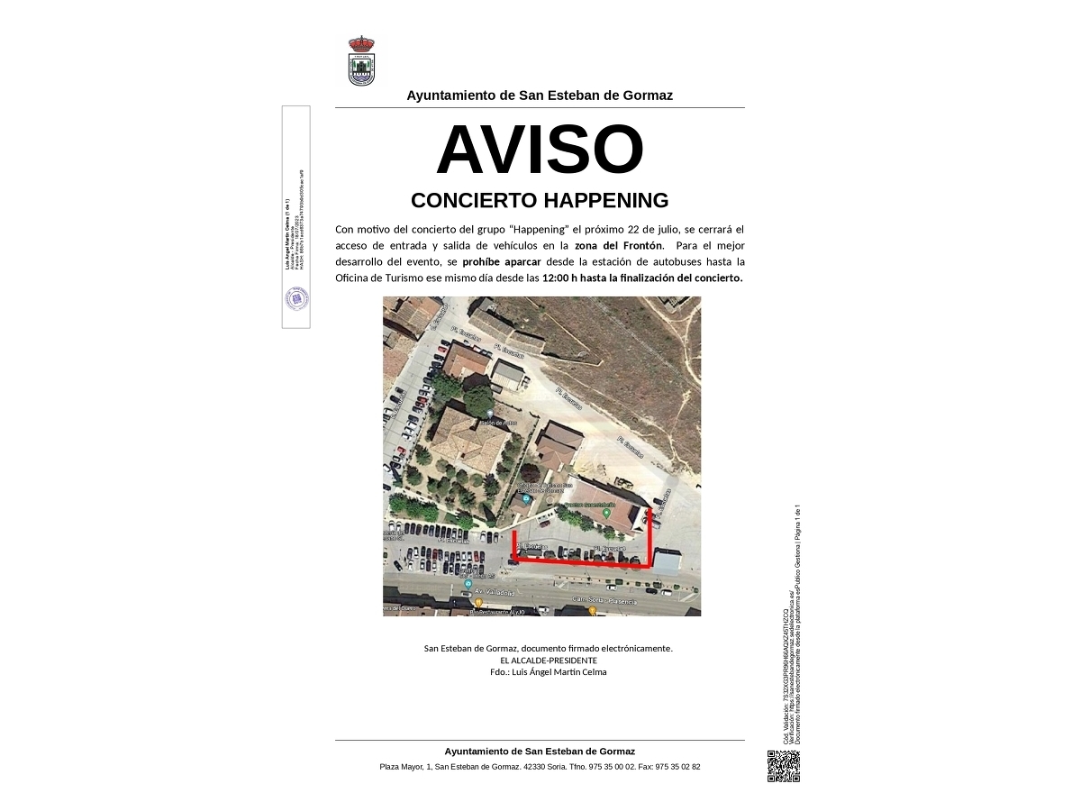 Happening: restricciones de aparcamiento