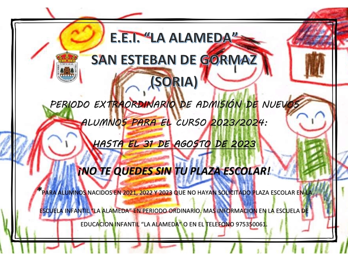 Período extraordinario de admisión EEI La Alameda