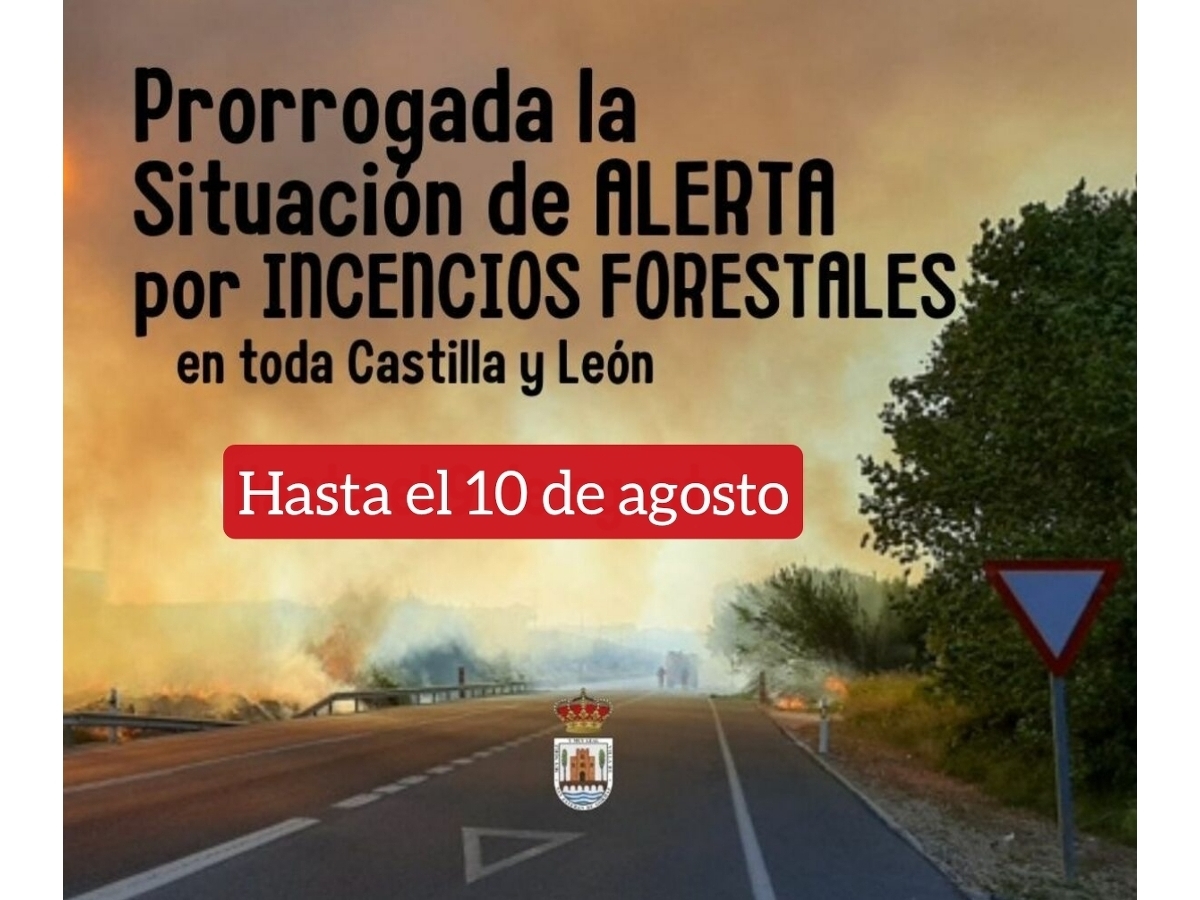 Prorrogada la situación de alerta de incedios hasta el 10 de agosto