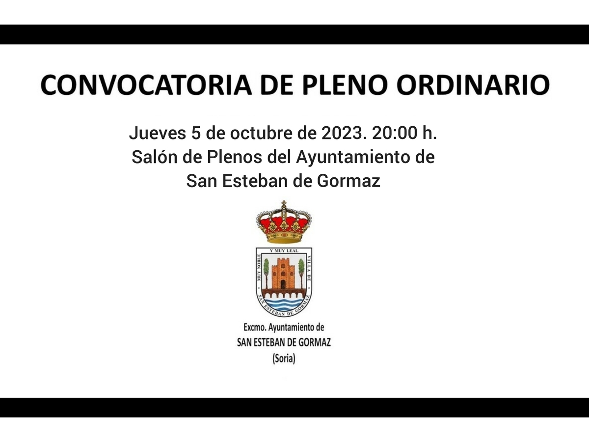 Pleno Ordinario: 5 de octubre