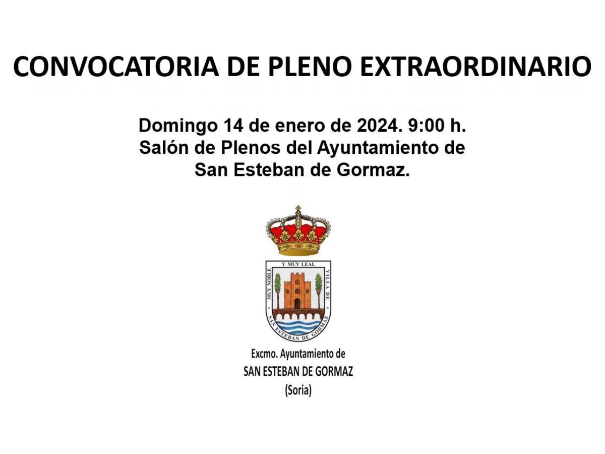 Pleno extraordinario: 14 de enero de 2024