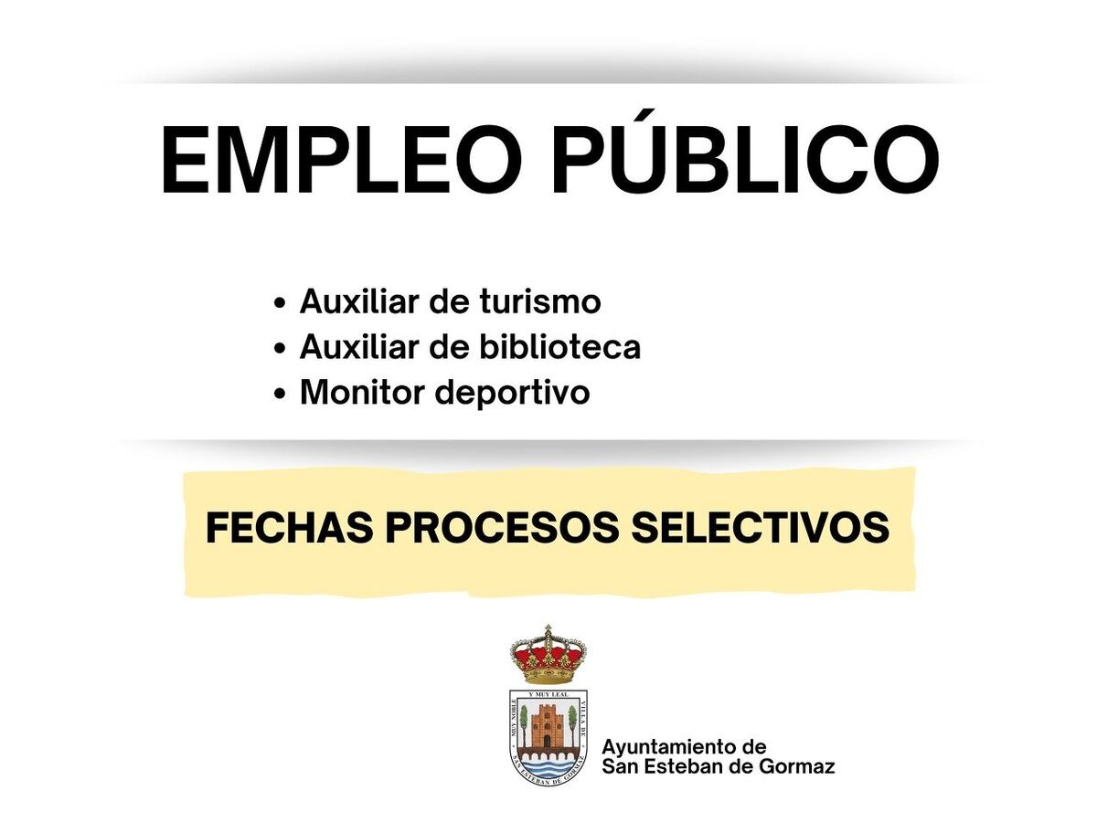 Empleo público: fecha examen varios procesos selectivos