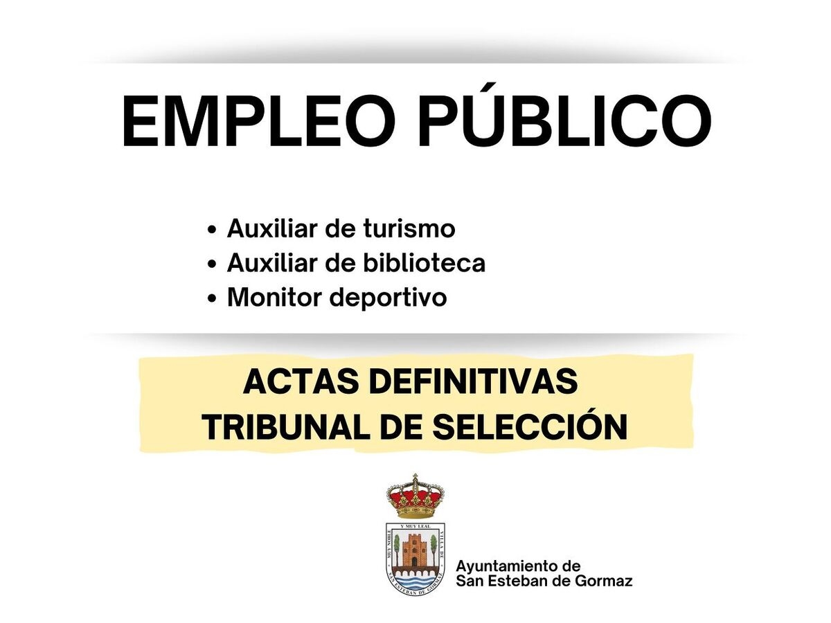 Actas definitivas del tribunal de selección: varias plazas