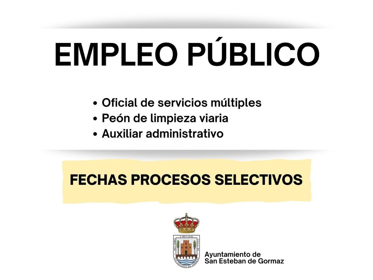 Empleo público: fecha pruebas procesos selectivos