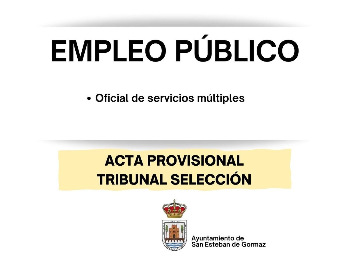 Empleo público: Acta del Tribunal de Selección - Oficial de Servicios