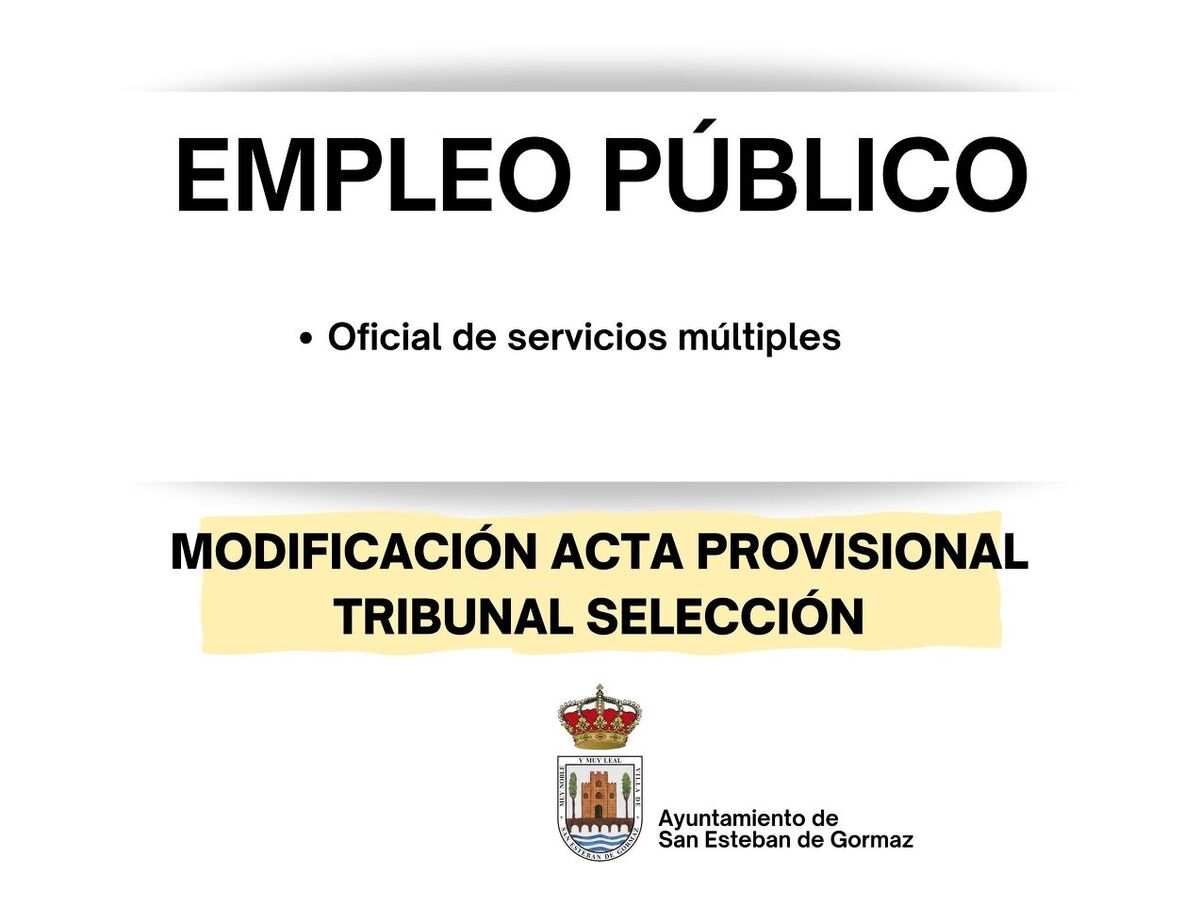 Modificación Acta del Tribunal de Selección