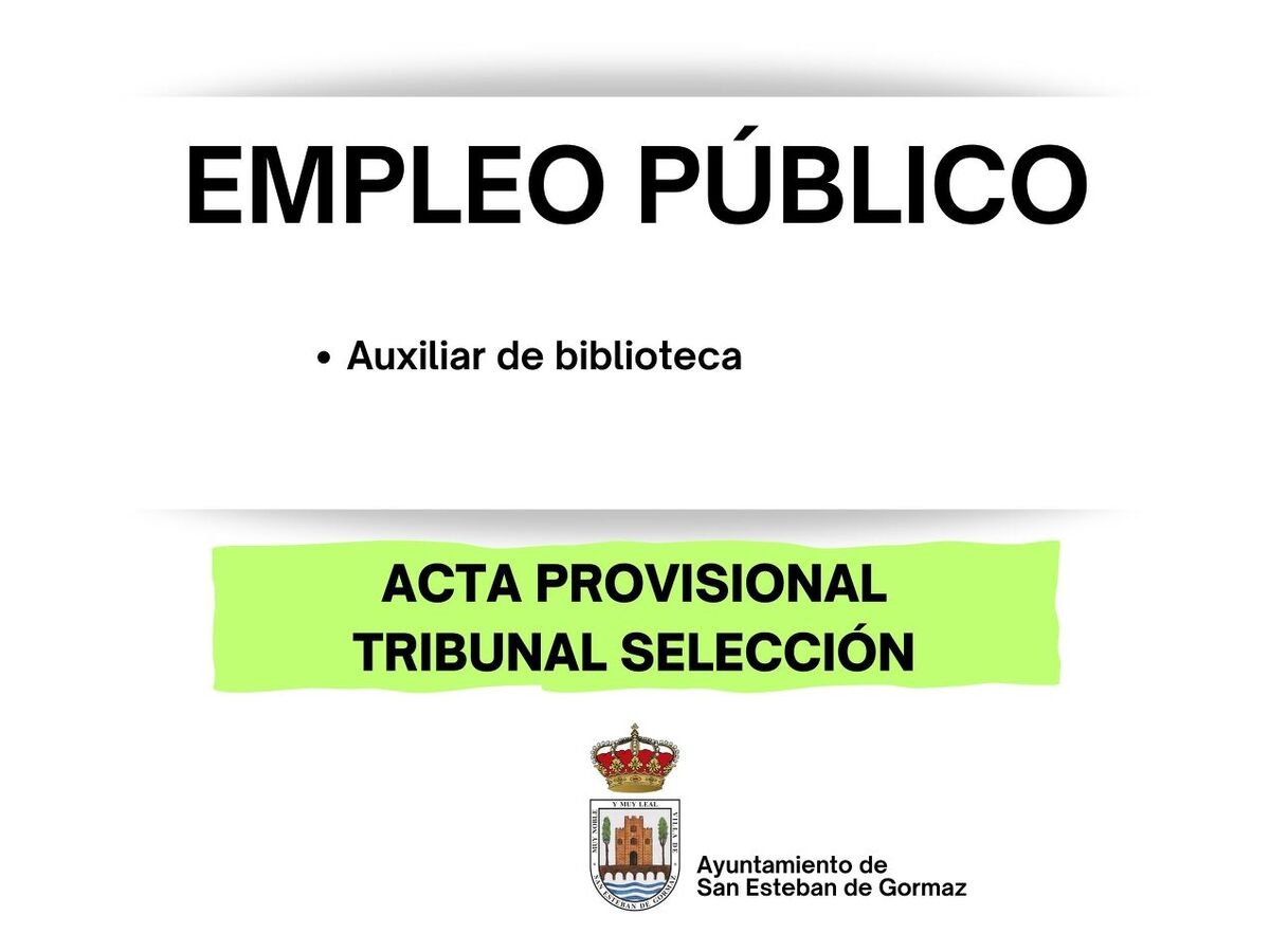 Empleo público: Acta de calificación - Aux Biblioteca