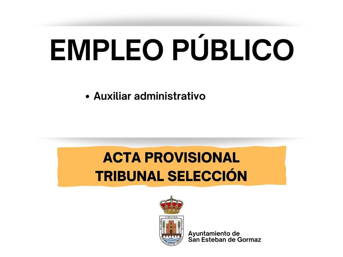 Empleo público: Acta del Tribunal de Selección - Aux. Administrativo