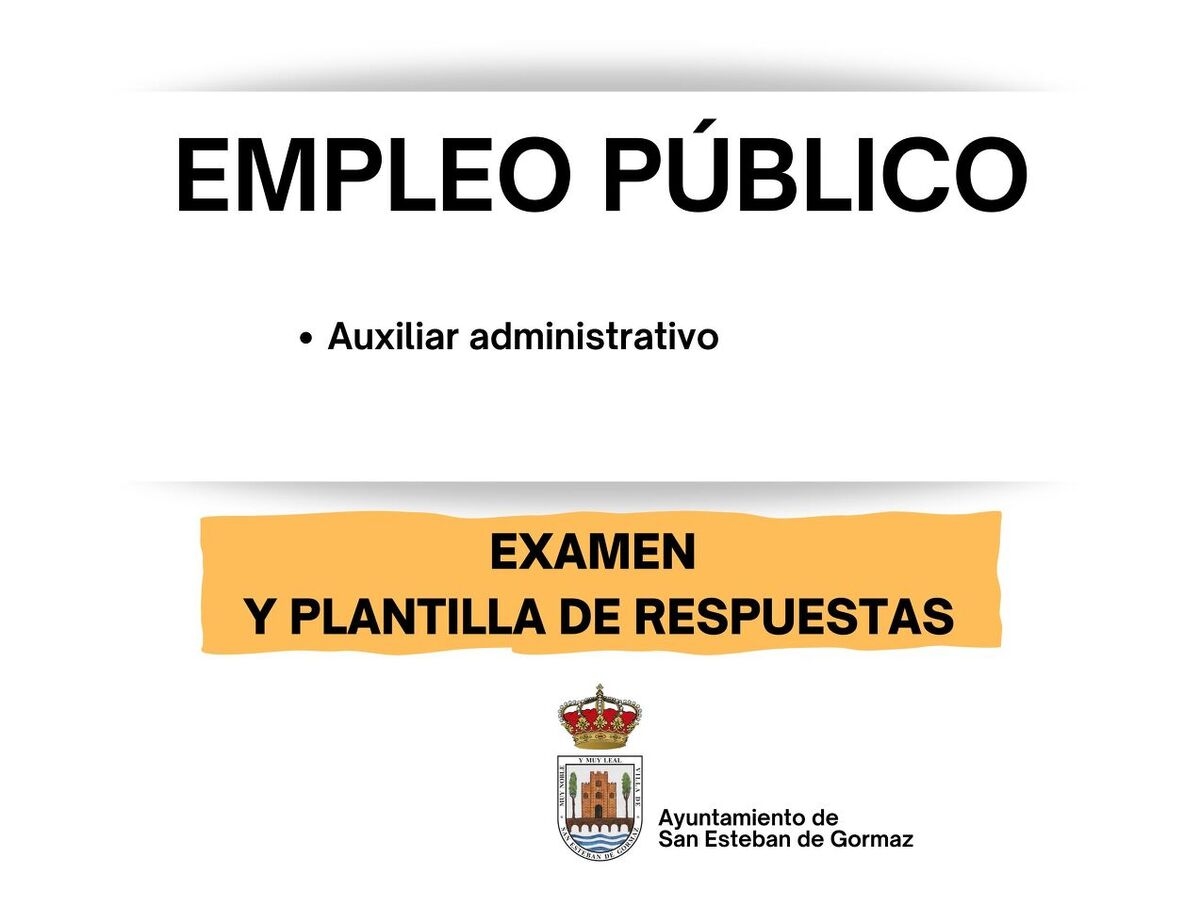 Plaza Auxiliar Administrativo: Plantilla de respuestas