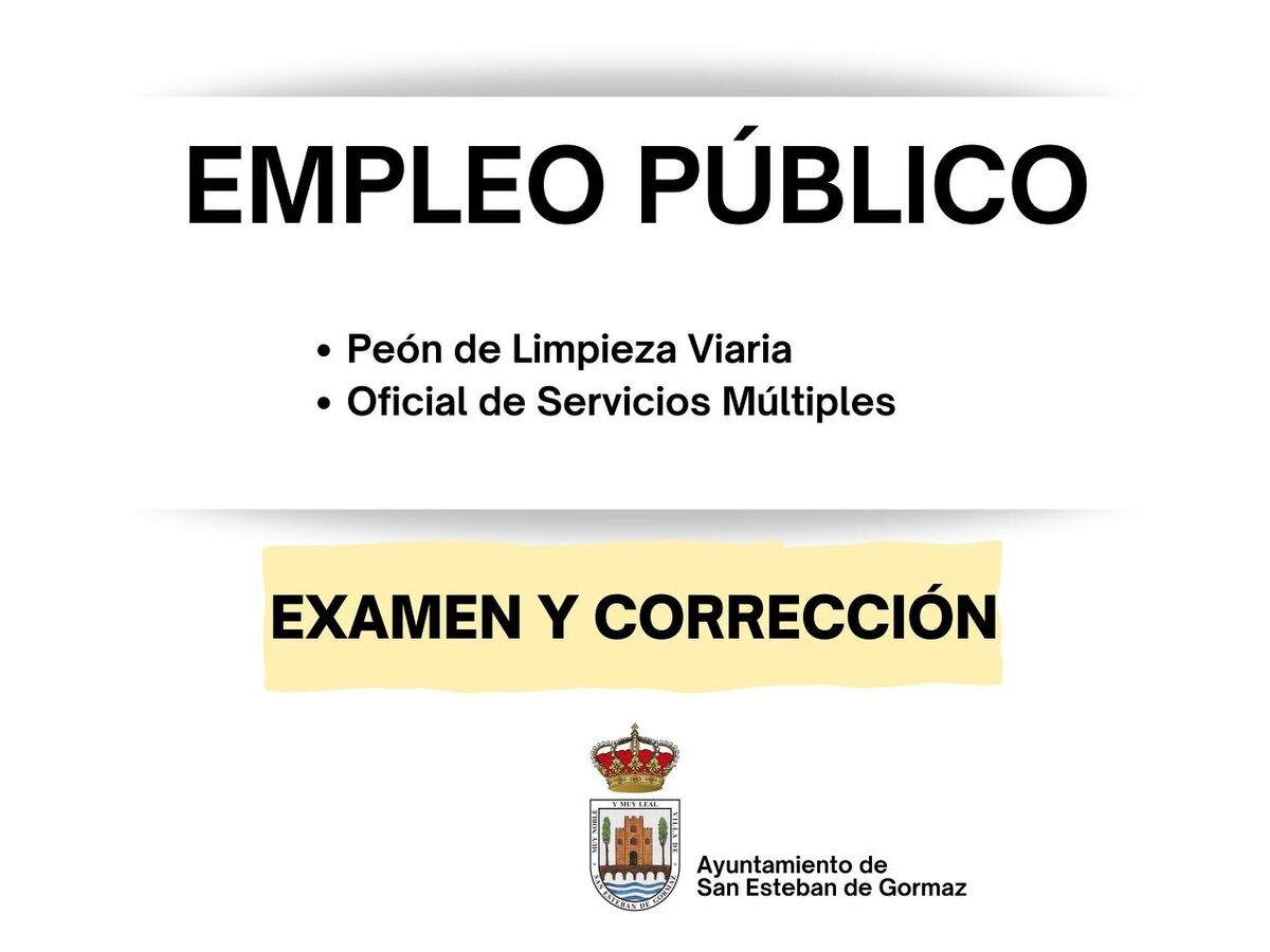 Examen y correción: Peón de limpieza y oficial de servicios múltiples