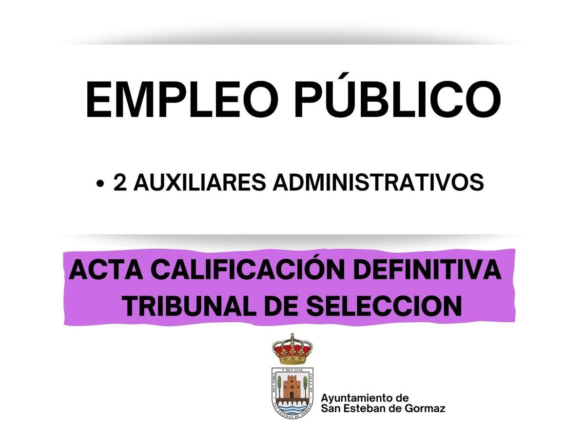 Empleo público: acta calificación Aux. Administrativo