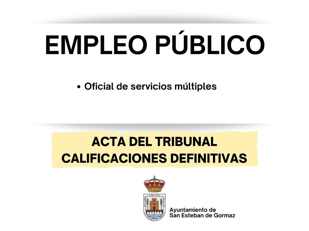 Empleo público: Calif. definitivas Oficial Servicios Múltiples