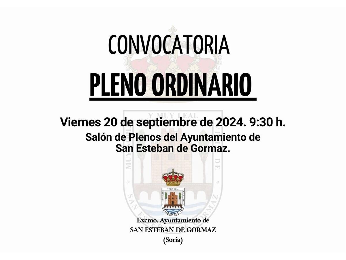 Pleno Ordinario (20 de septiembre)