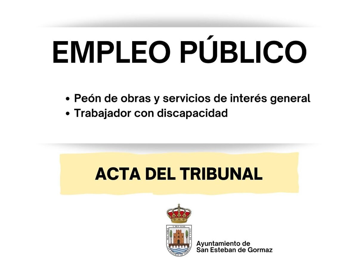 Empleo: actas del tribunal de selección