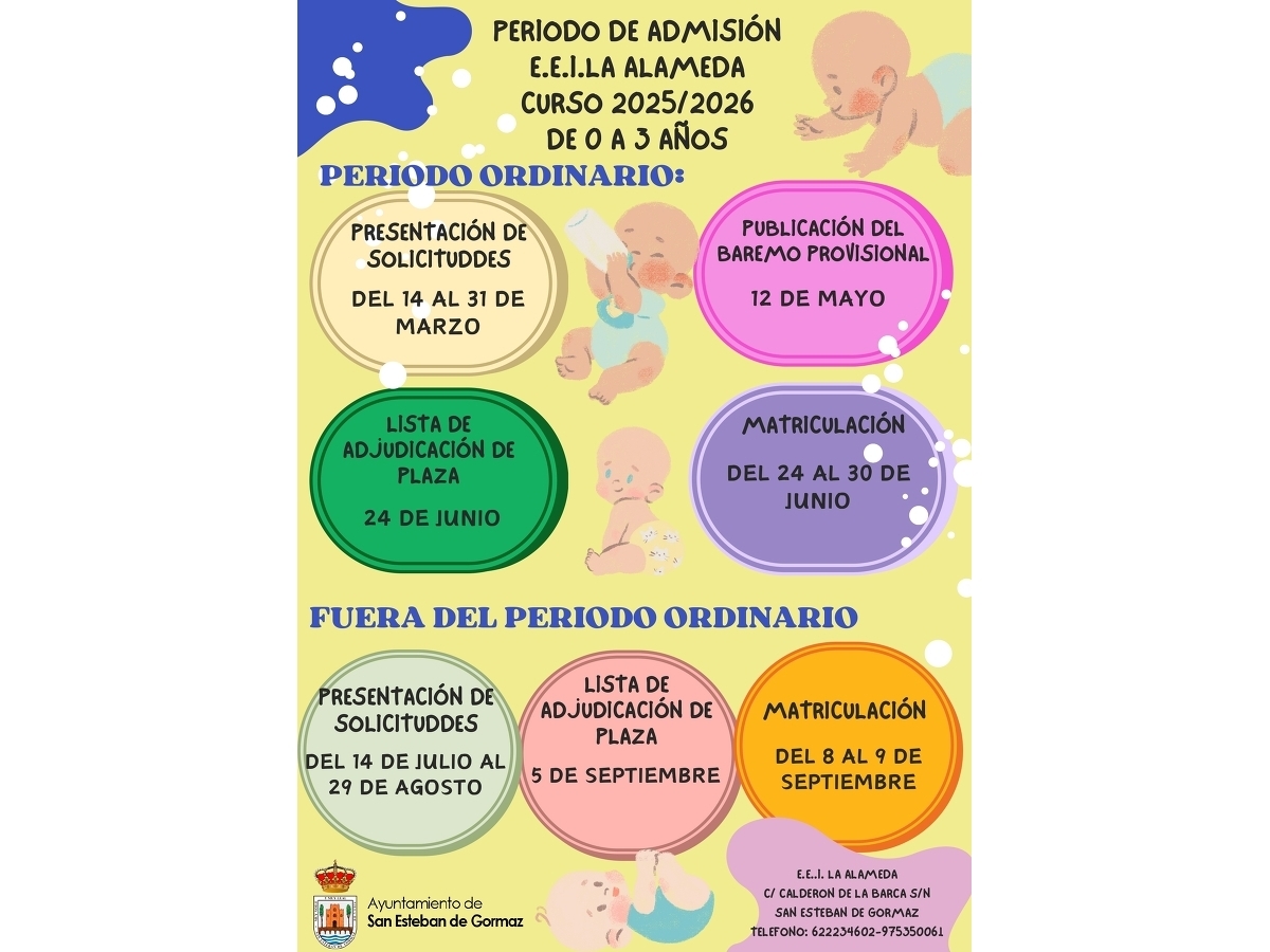 Plazo de admisión a la EEI La Alameda