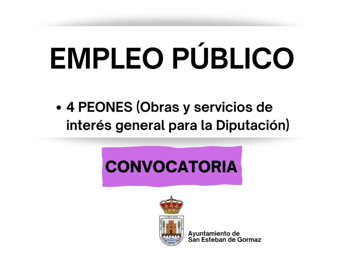 Empleo público: 4 peones
