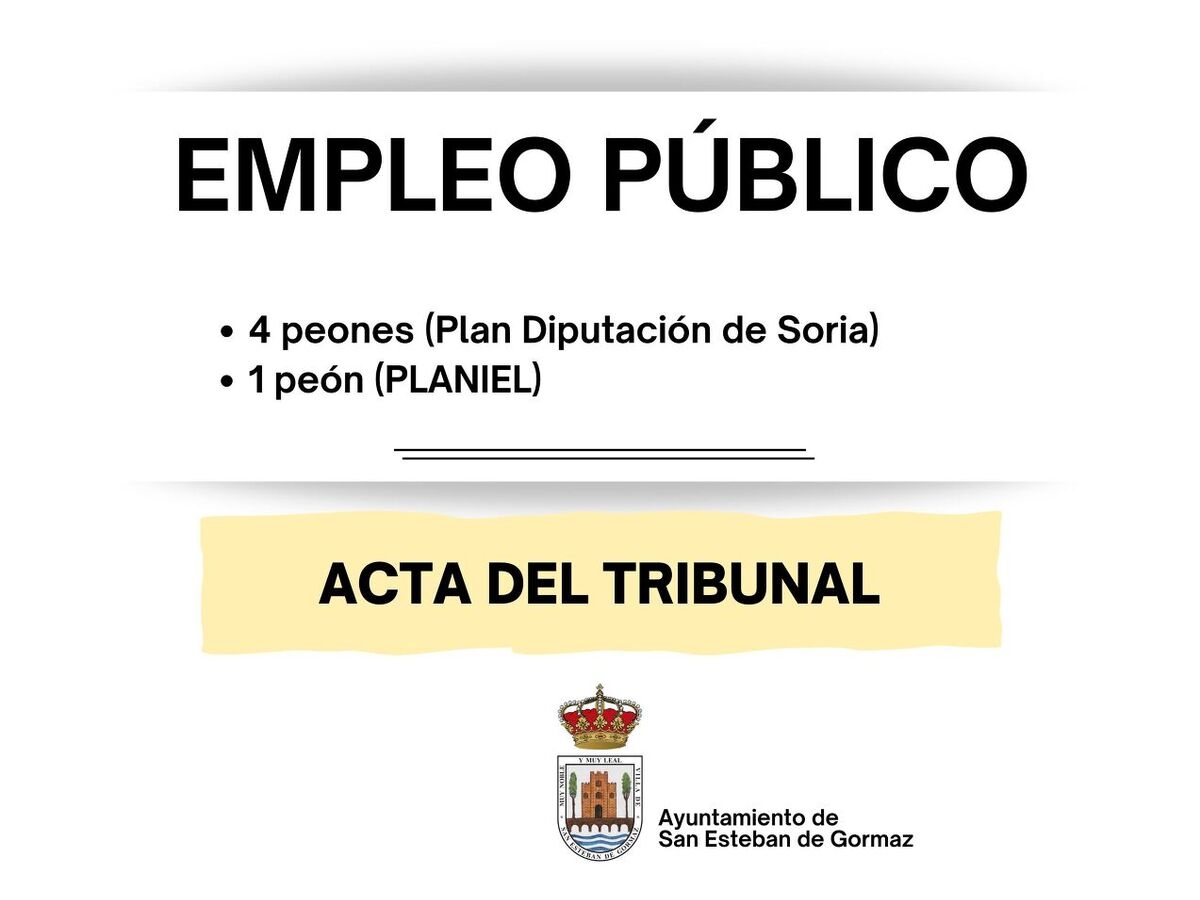 Empleo público: actas varios procesos selectivos