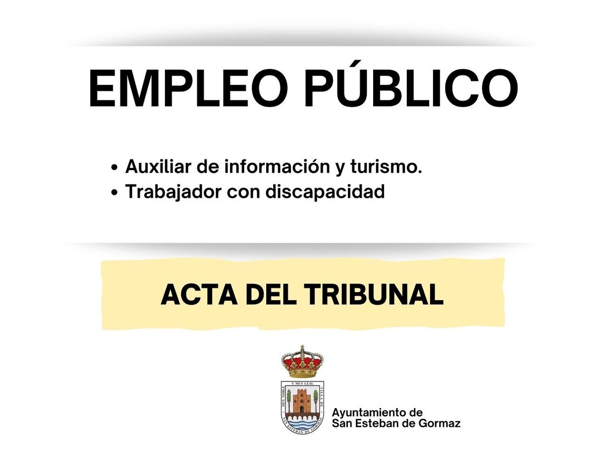 Empleo: actas tribunales de selección