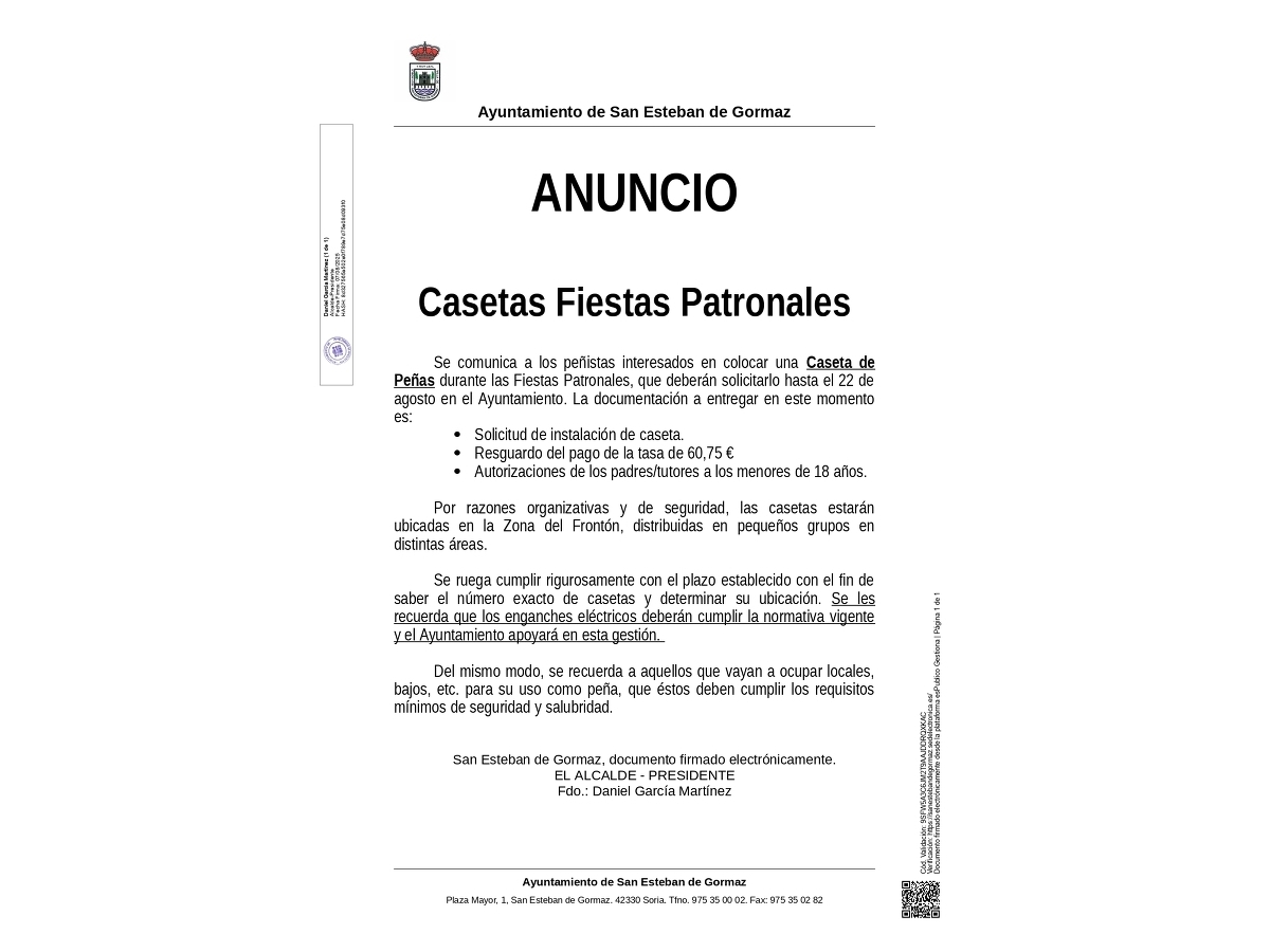 Casetas de peñas Fiestas 2025