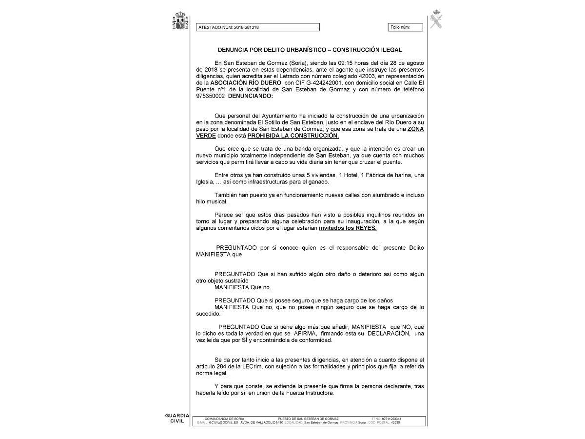 La Guardia Civil instruye diligencias por delito urbanístico