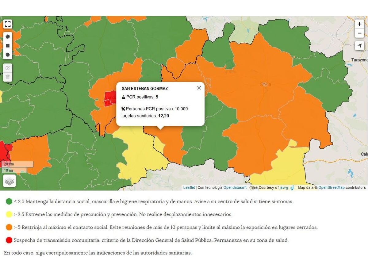 La Zona Básica de Salud de San Esteban entra en zona naranja