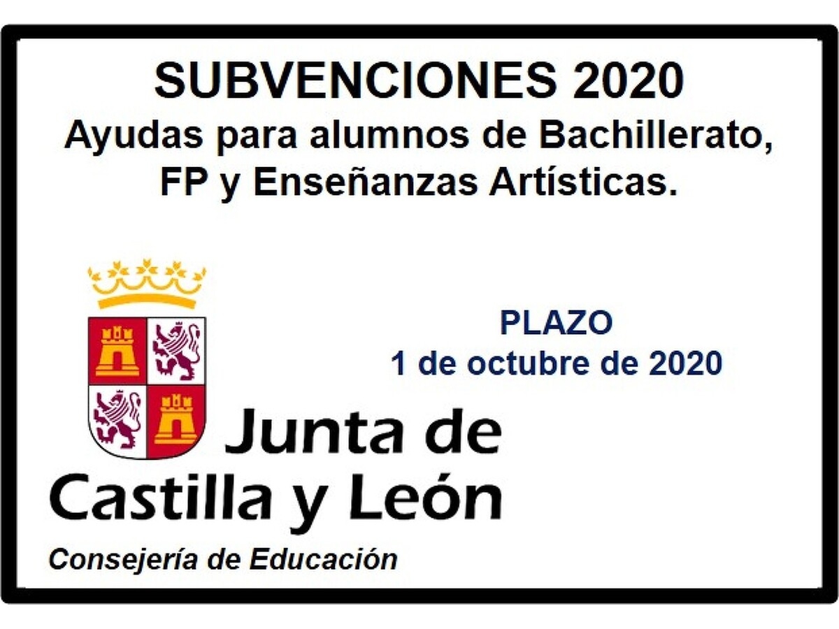 Ayudas al alumnado de Bachillerato, FP y Enseñanzas Artísticas