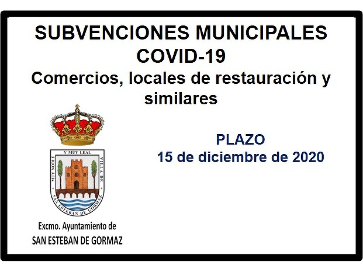 Subvenciones municipales COVID19