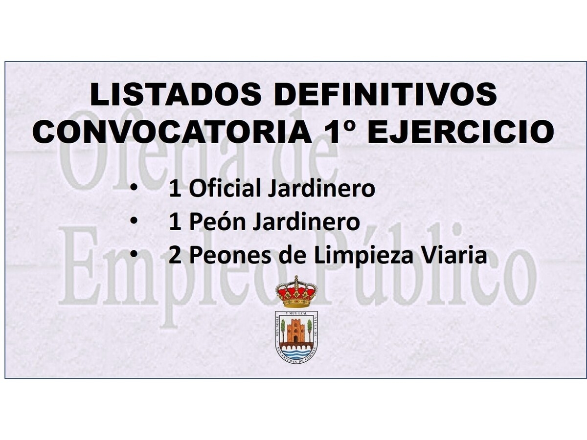 Empleo público: listados definitivos y fecha del primer ejercicio