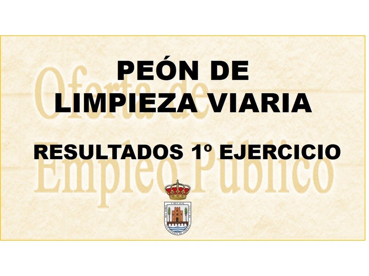 Resultados del 1º ejercicio plazas peón limpieza viaria