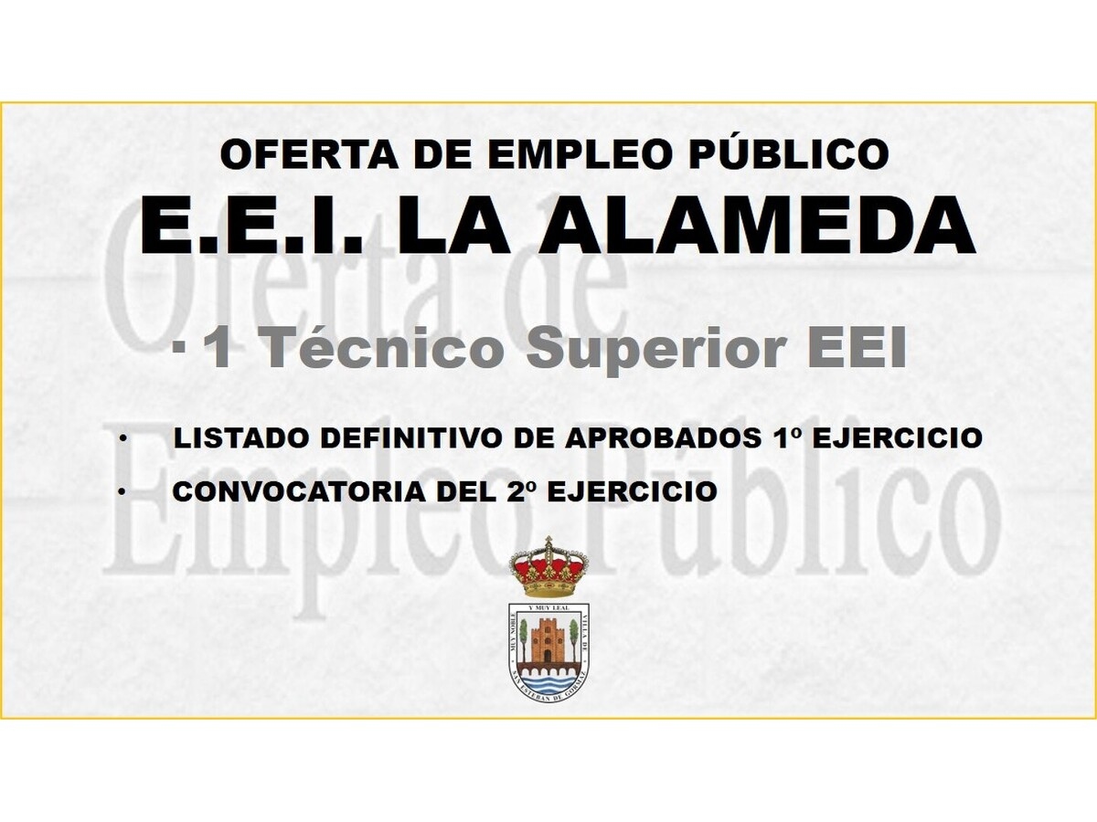 Técnico superior EEI: aprobados 1º ejercicio. Convocatoria del 2º.