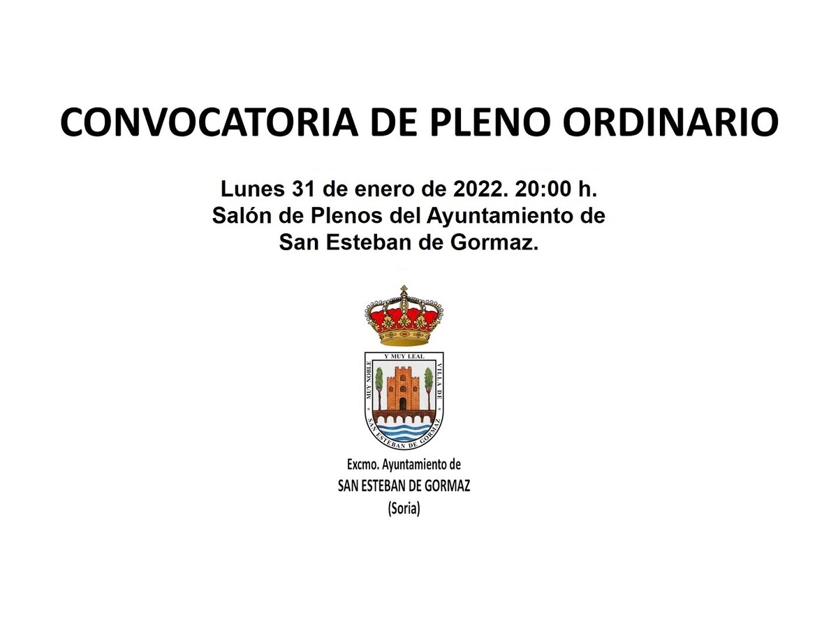 Pleno Ordinario Municipal: 31 de enero de 2022