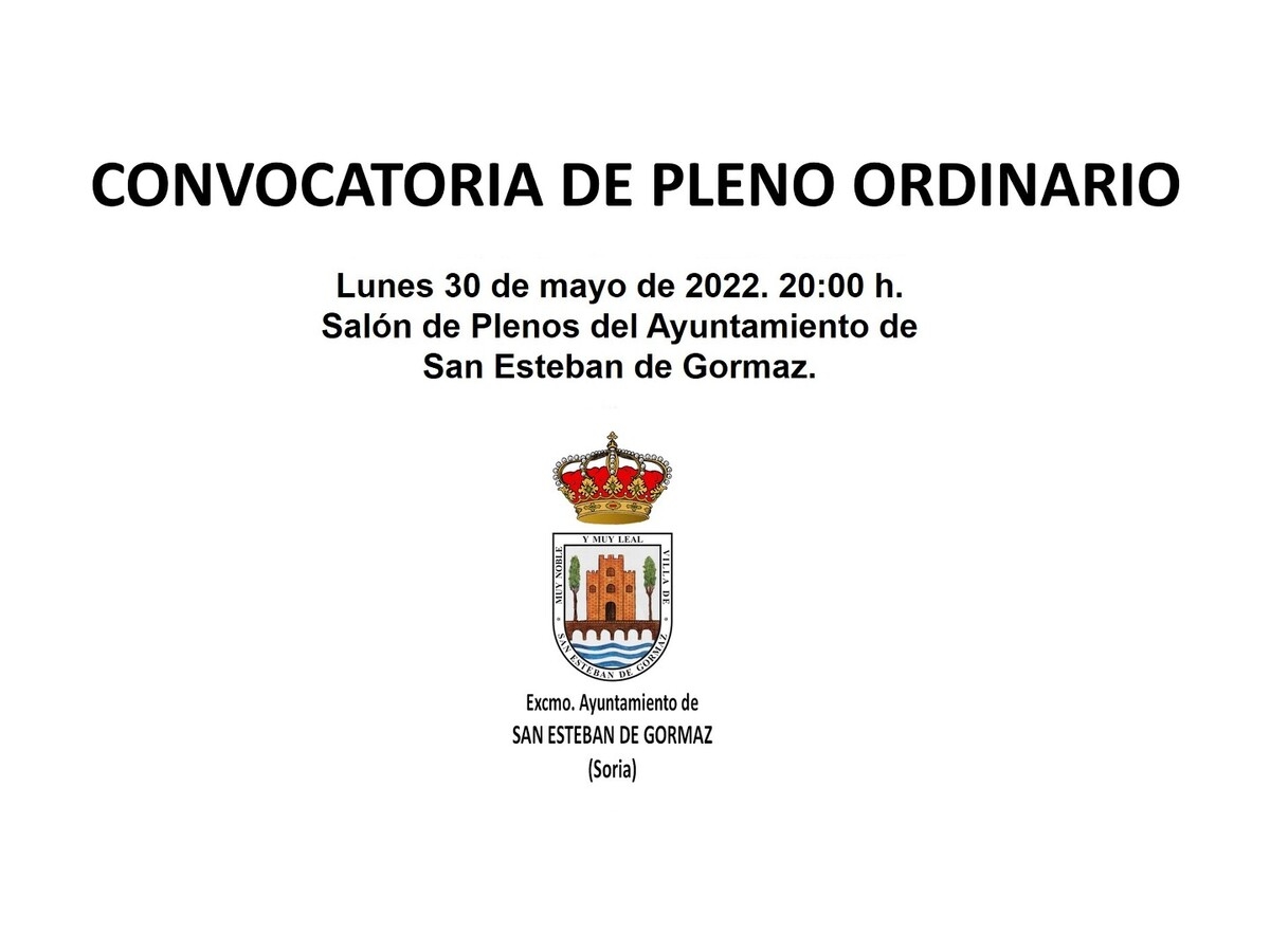 Pleno Ordinario: 30 de mayo