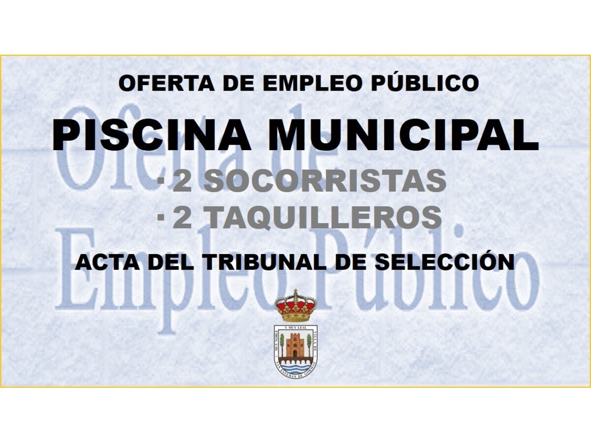 Acta del tribunal: socorristas y taquilleros Piscinas Municipales.