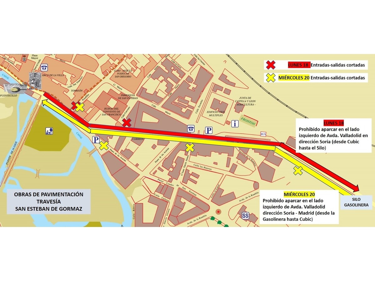 Obras de pavimentación Travesía San Esteban de Gormaz.