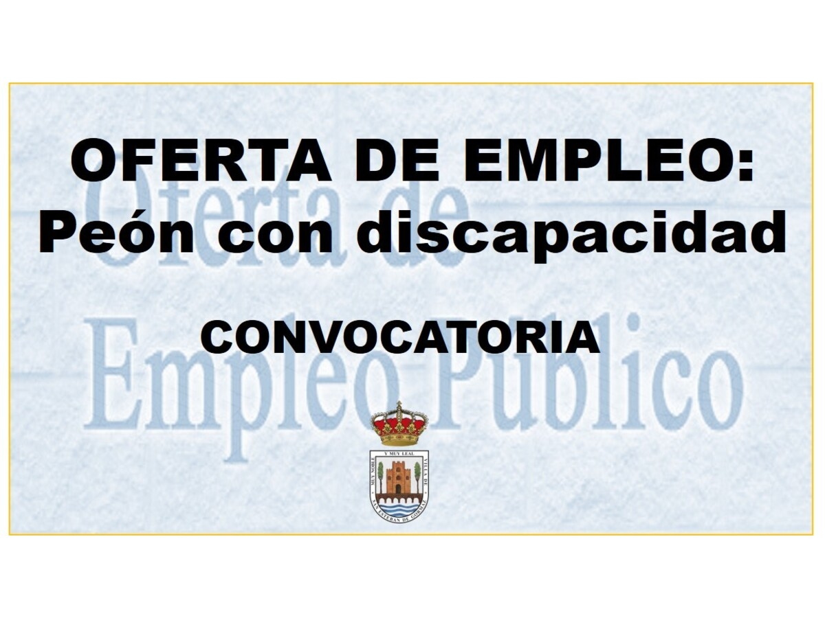 Oferta de empleo: peón con discapacidad