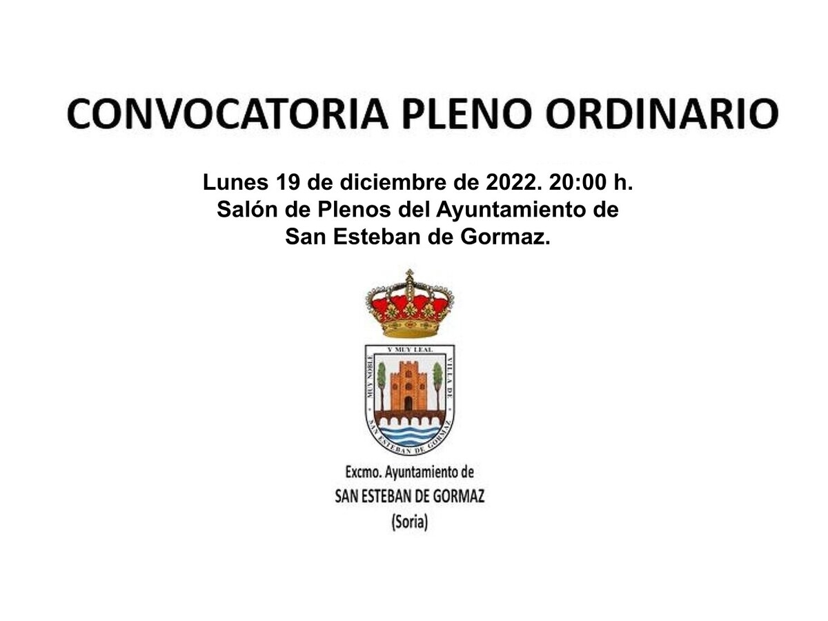 Pleno Ordinario: 19 de diciembre