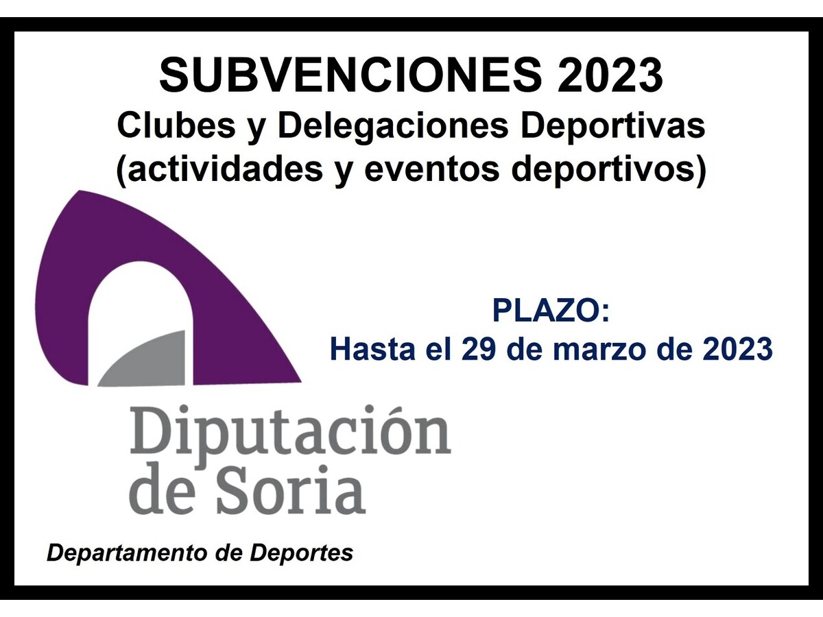 Subvenciones clubes y delegaciones deportivas 2023 (Dip Soria)
