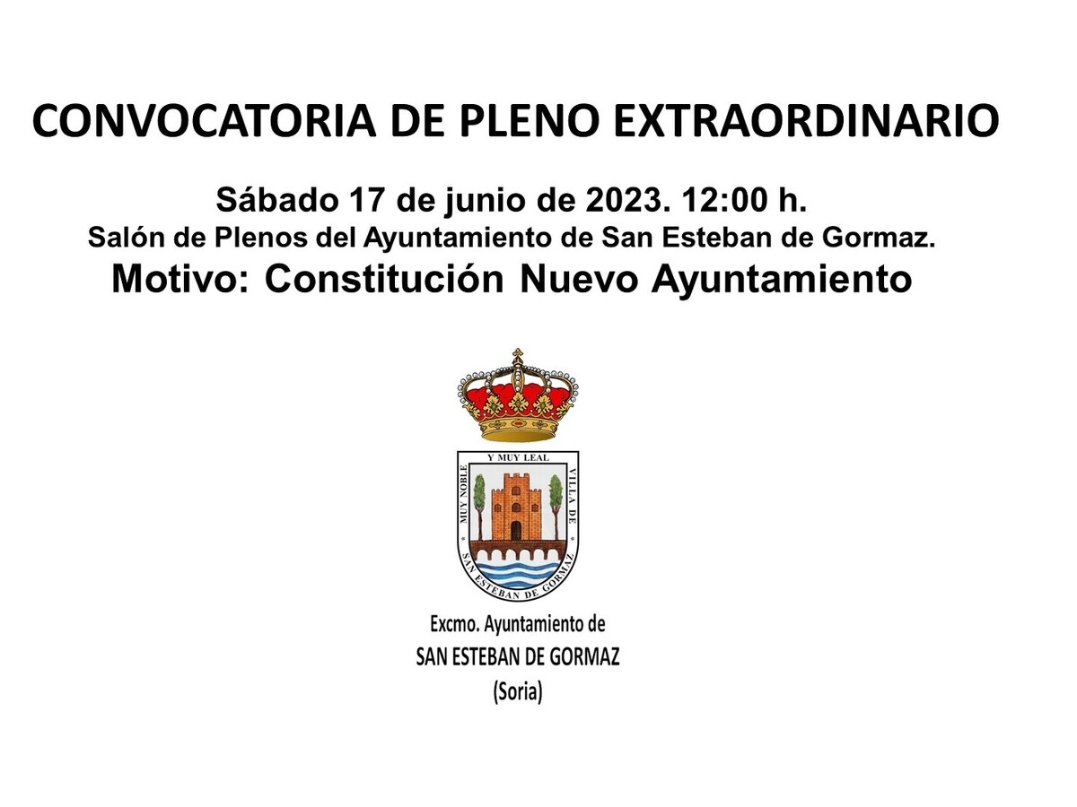 Pleno extraordinario: 17 de junio